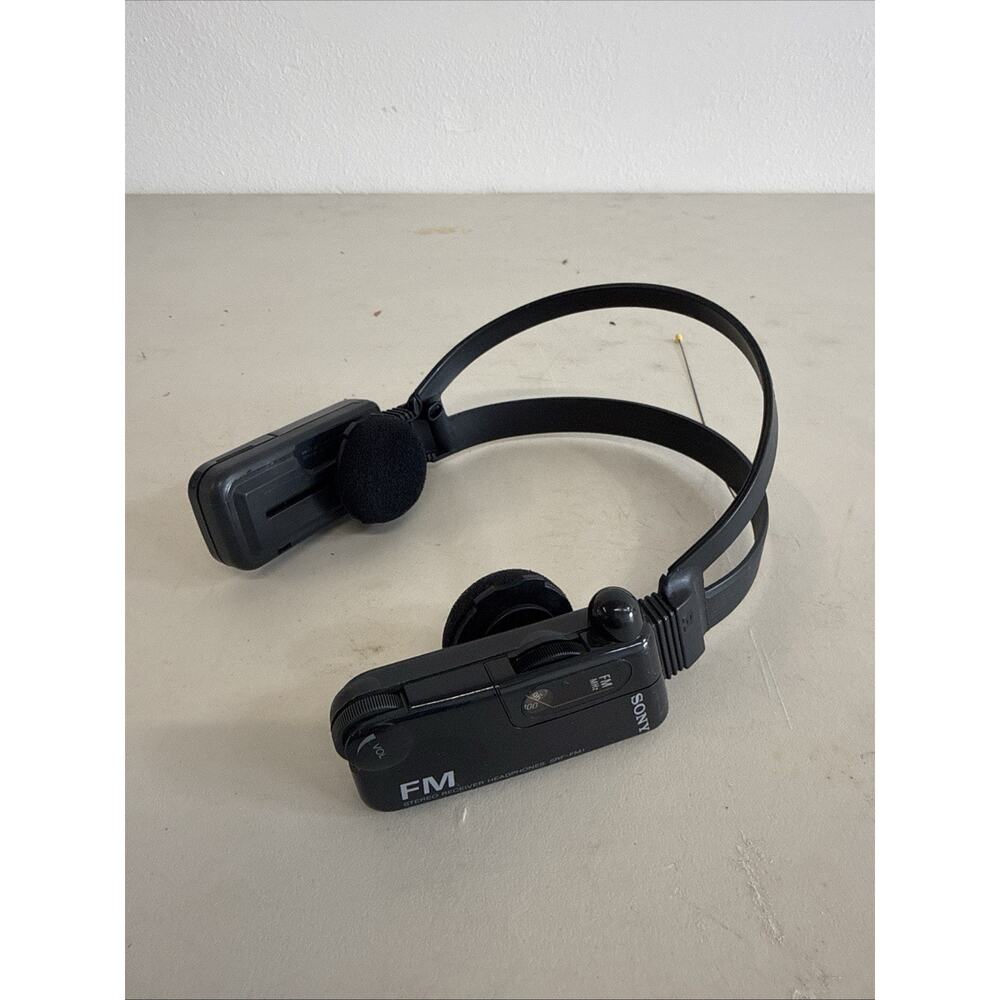 Classic Vintage Sony SRF-FM1 FM Black Stereo Headphone Analog Receiver Headset